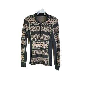 Karitraa Wool Base Layer Fair Isle 1/2 Zip Shirt
